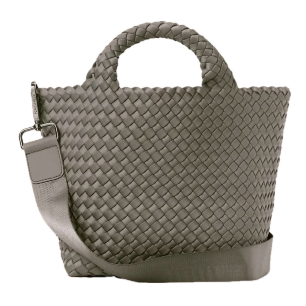 Naghedi Small St Barths Tote Laurel Green Gray Like New
